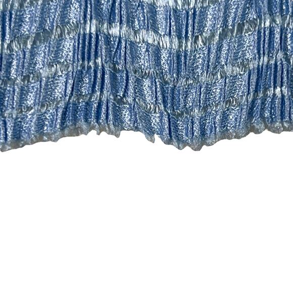 Icy Blue Crinkle Textured Blouse Top - No Tags - Measurements Included - Picture 4 of 8